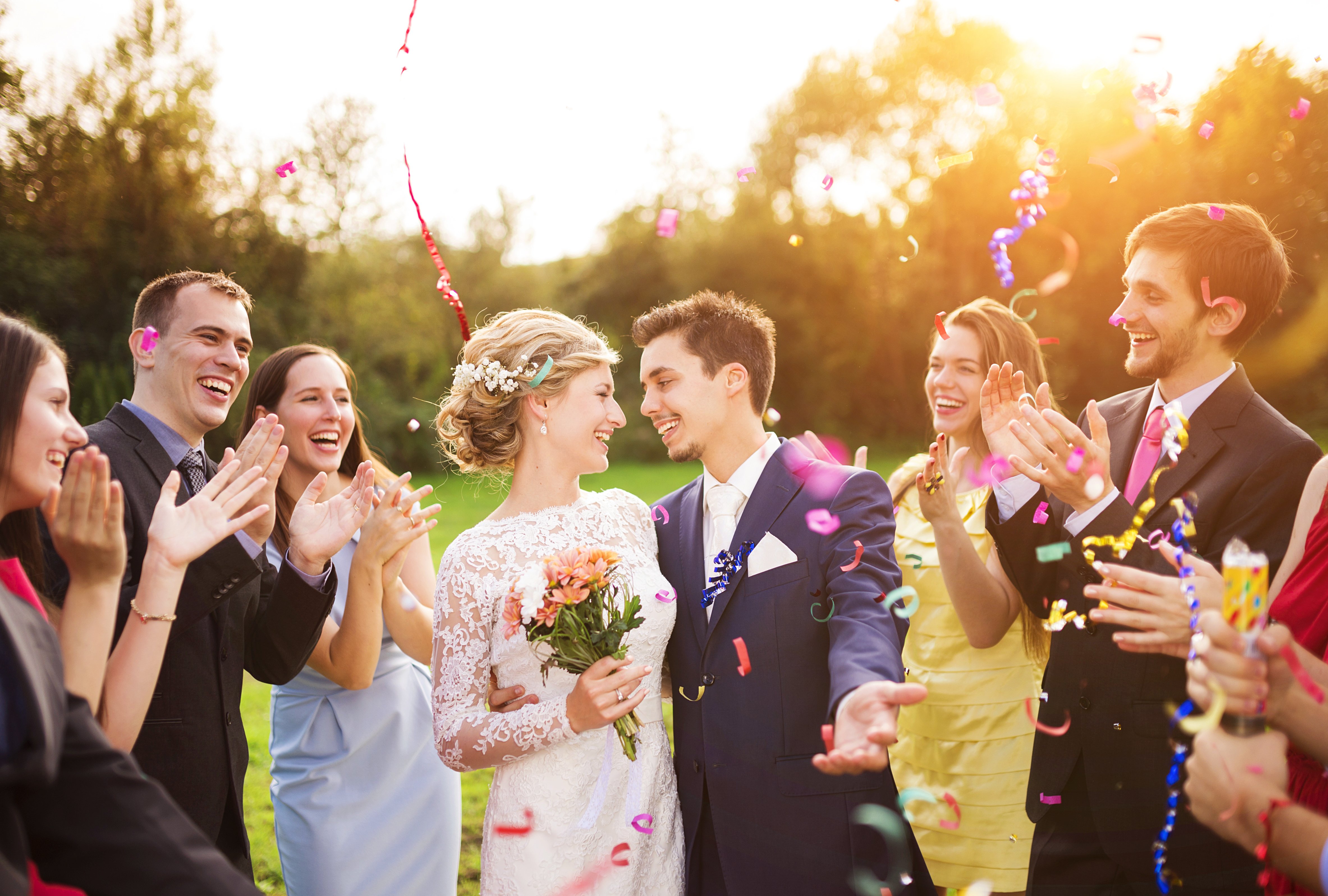 Bride and groom confetti