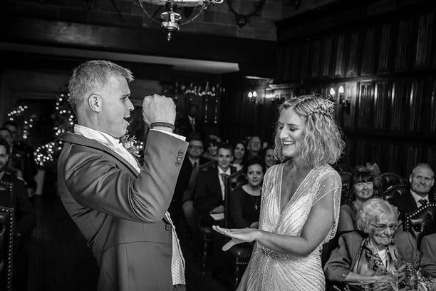 WEB - Highgate House Wedding - Baronial Hall - Wedding Ceremony Couple ##Photographer - Lee Glasgow##.jpg